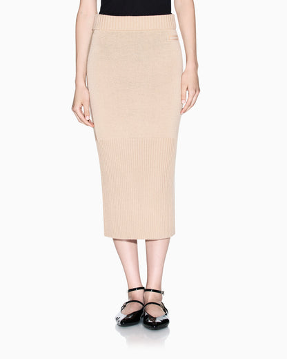 Ribbed midi skirt