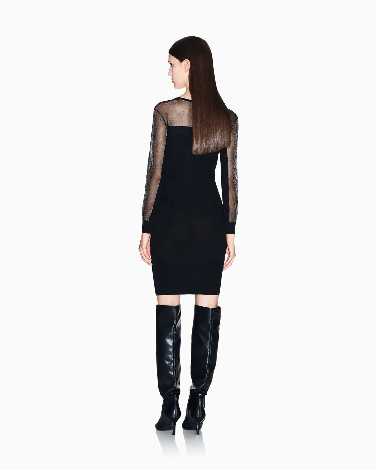Long-sleeved tulle minidress