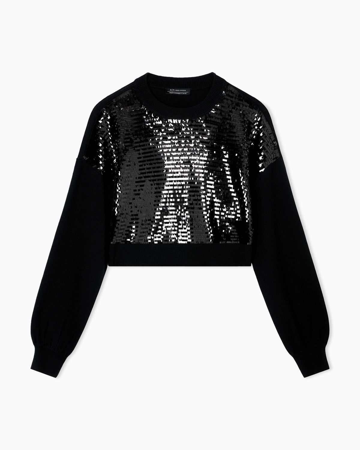Cropped sweater with sequins