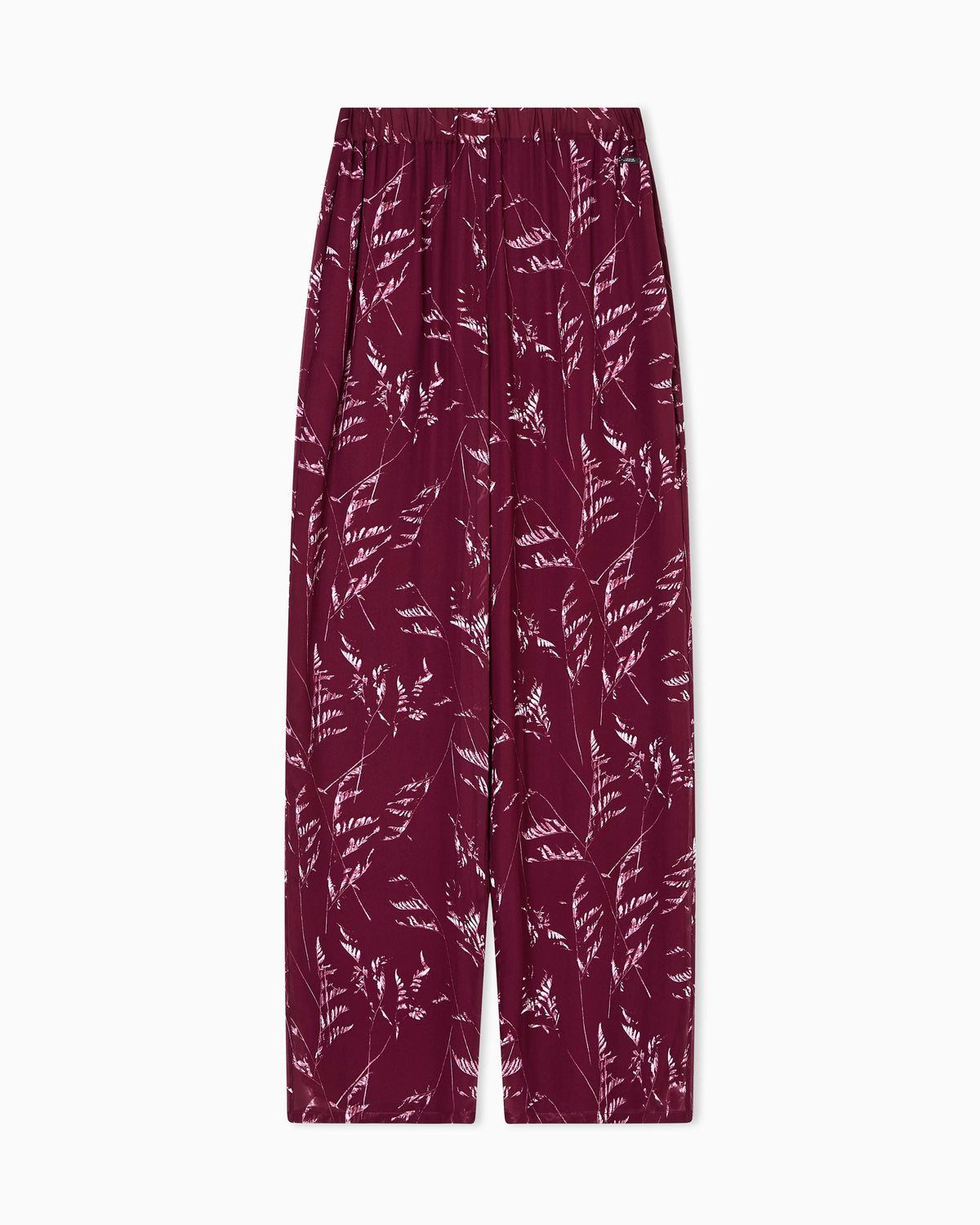 Pleated trousers in chiffon foliage