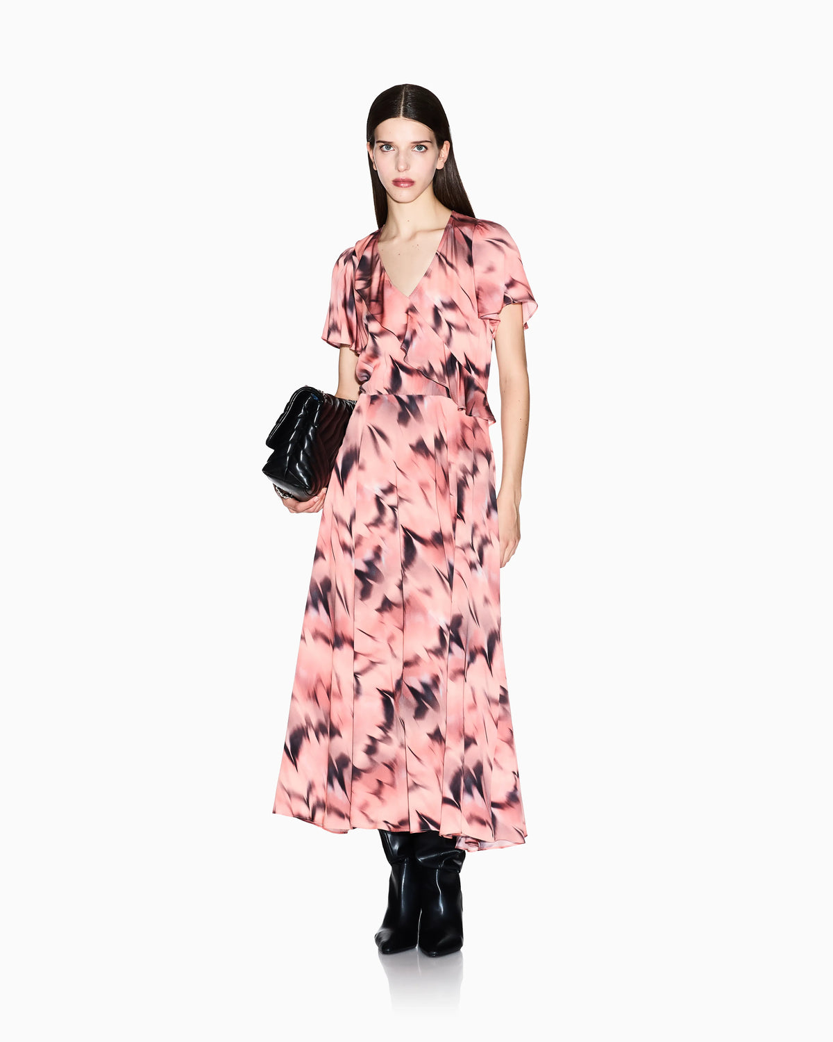 Midi dress in flowing fabric