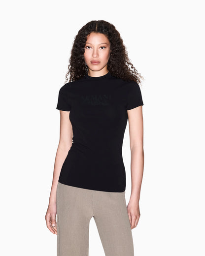 Regular fit T-shirt with tone-on-tone logo
