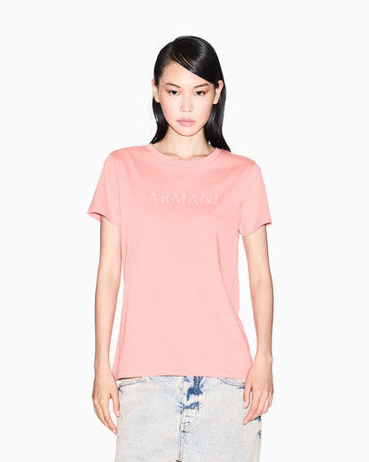 T-shirt with embossed logo