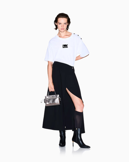 Boxy T-shirt with buttons