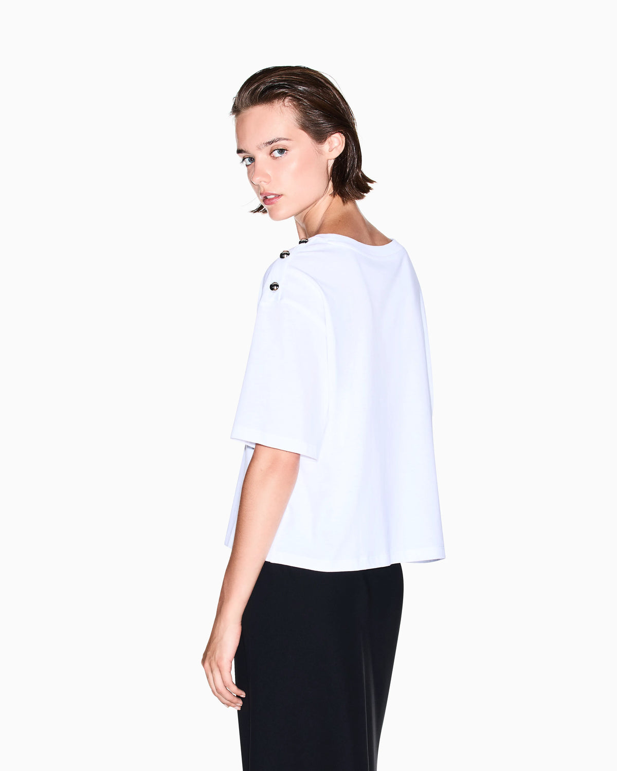 Boxy T-shirt with buttons
