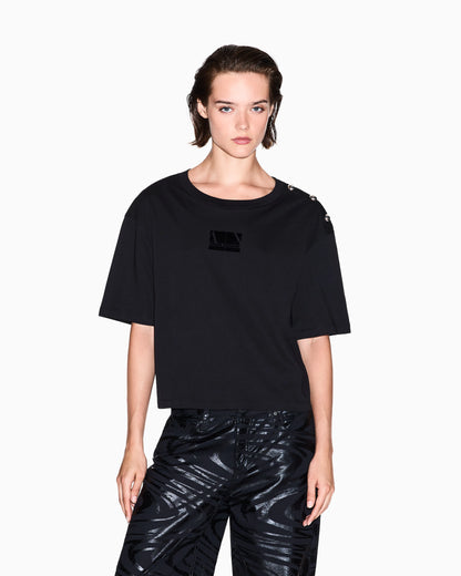 Boxy T-shirt with buttons