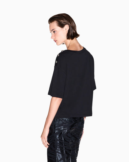Boxy T-shirt with buttons