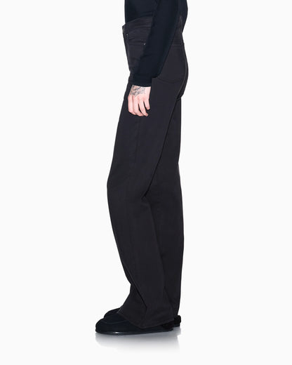 High-waisted flared jeans in stretch satin cotton