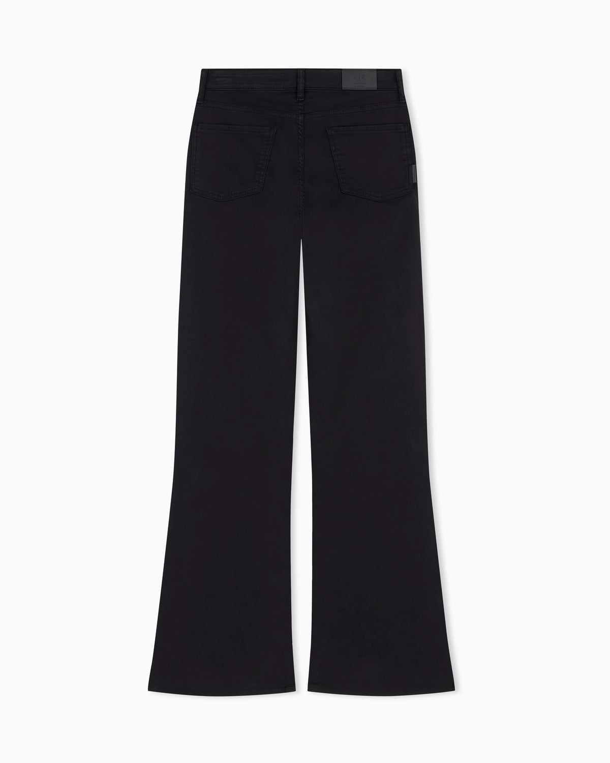High-waisted flared jeans in stretch satin cotton