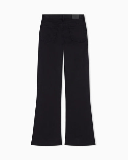 High-waisted flared jeans in stretch satin cotton