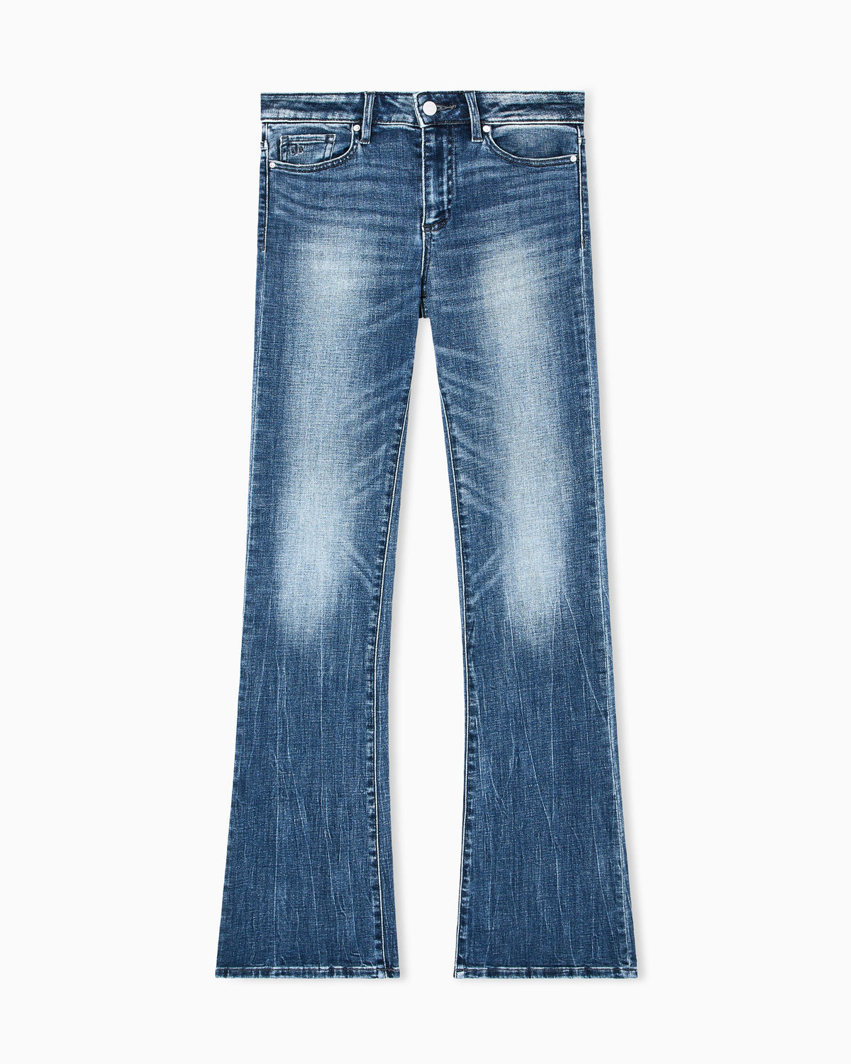 Flared jeans with a used-effect wash