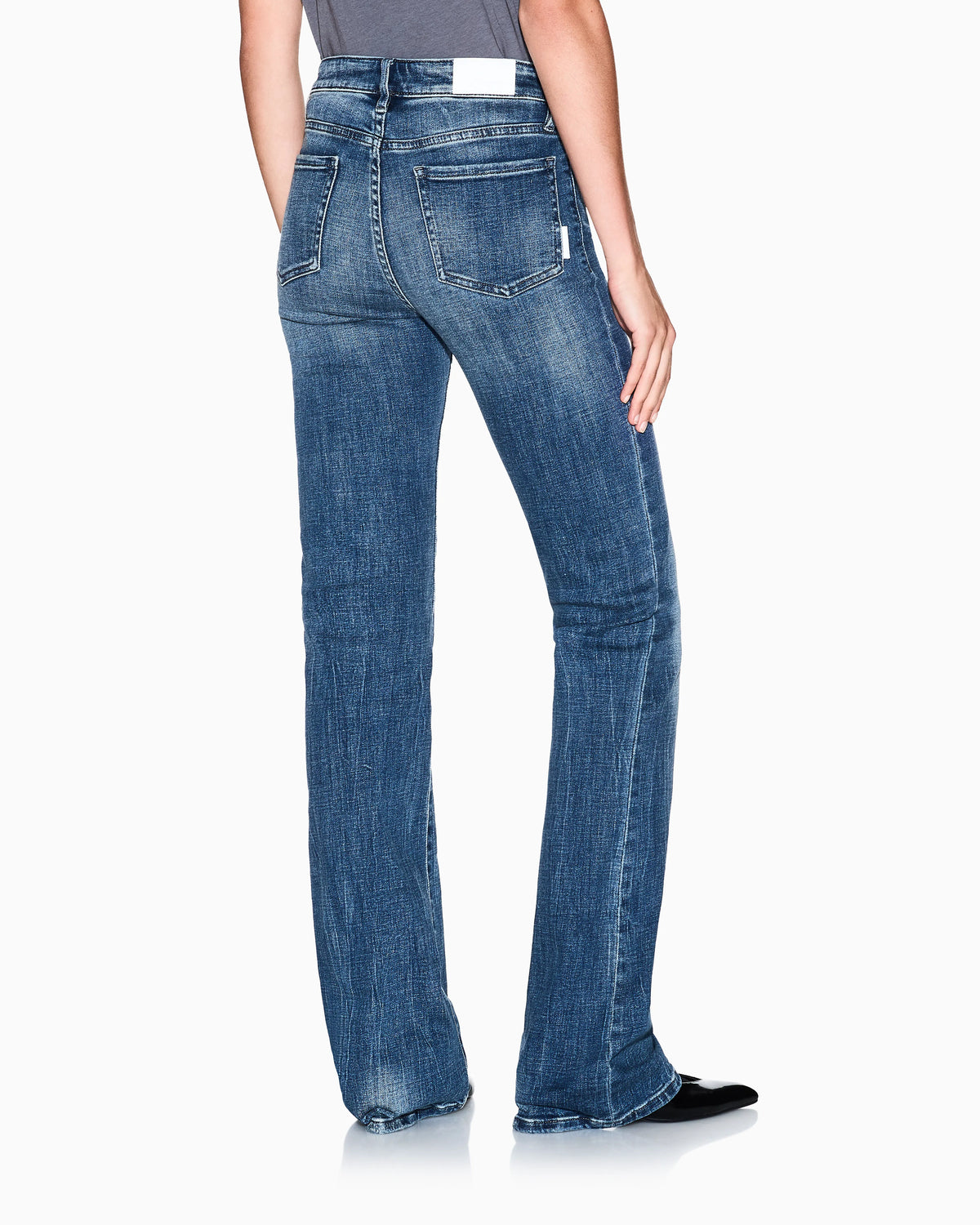 Flared jeans with a used-effect wash