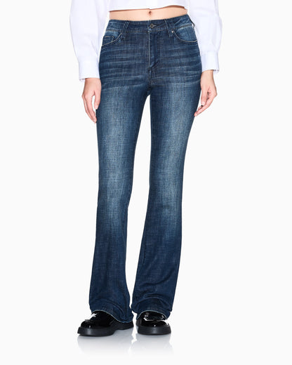 Flare Jeans in Indigo Ultra Stretch Denim