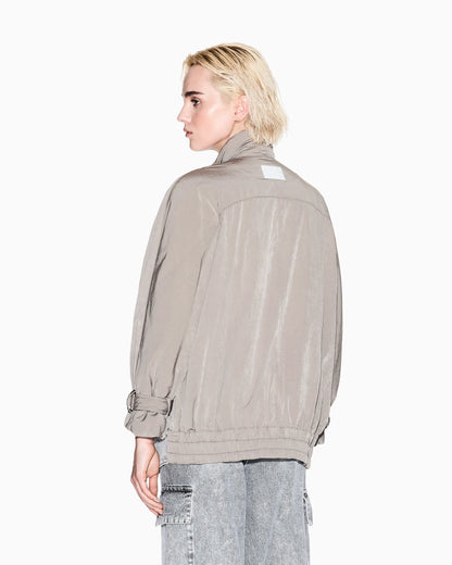 Denim jacket with contrasting inserts