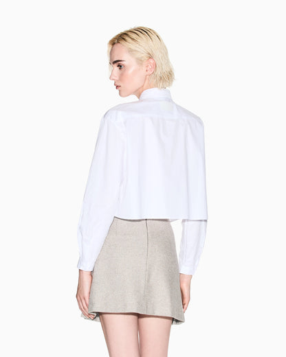 Cropped poplin shirt