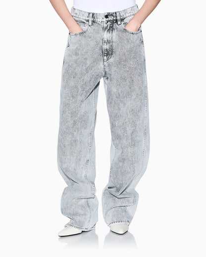 Stonewashed denim jeans.