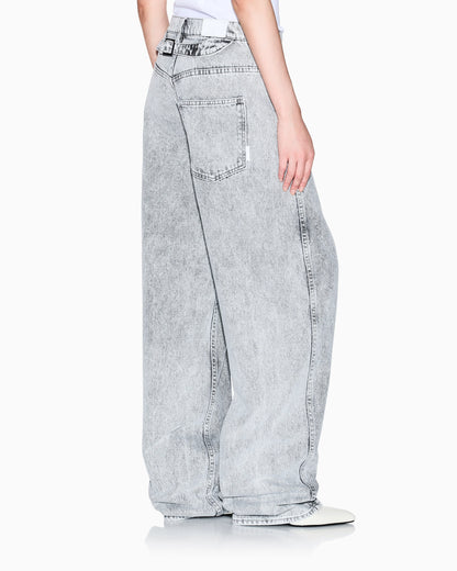 Stonewashed denim jeans.