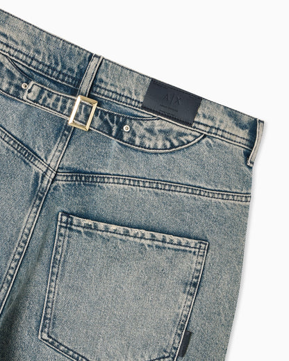 Relaxed Fit Distressed Denim Pants