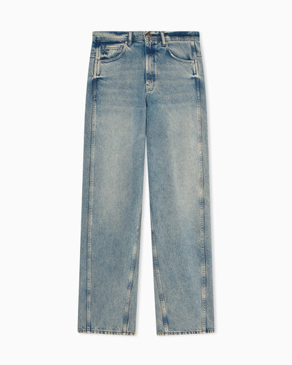 Relaxed Fit Distressed Denim Pants