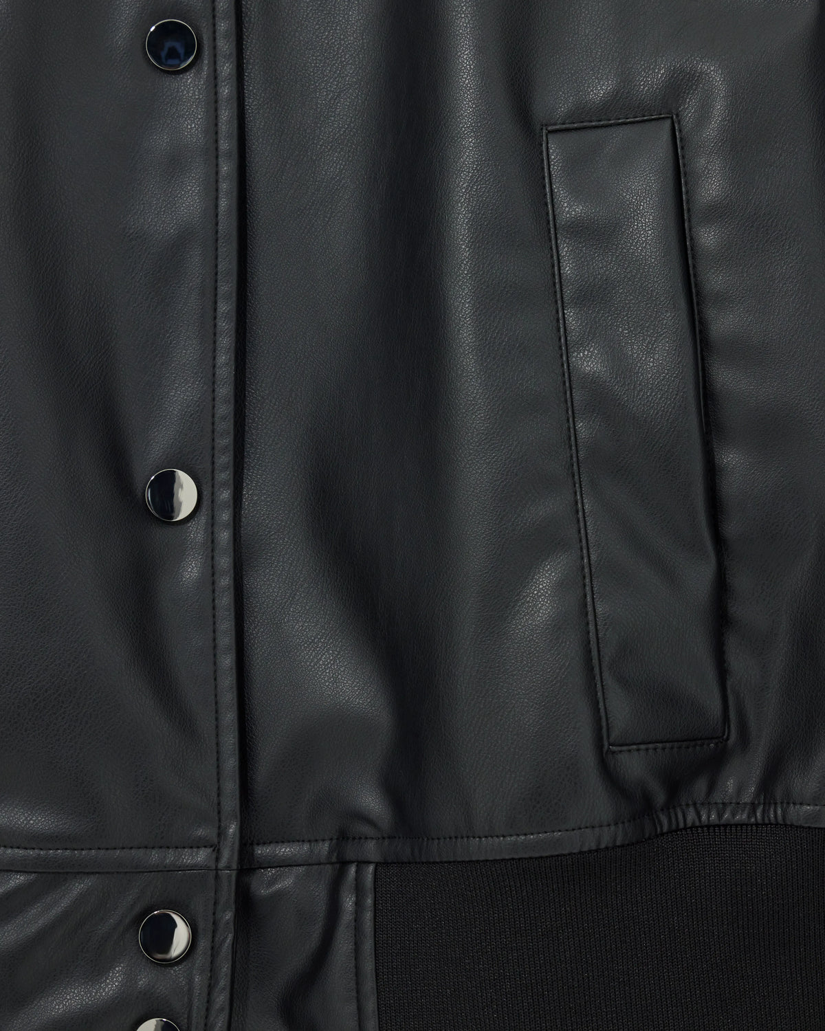 Faux leather bomber jacket with ribbed trims Essential