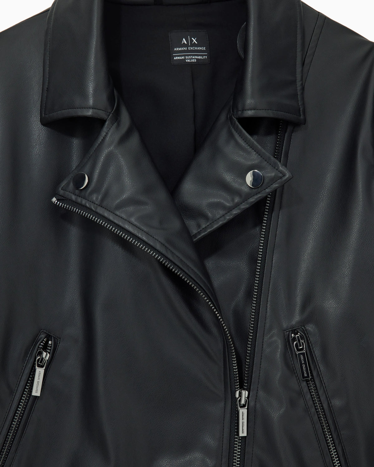 Faux leather biker jacket with an asymmetrical zip Essential