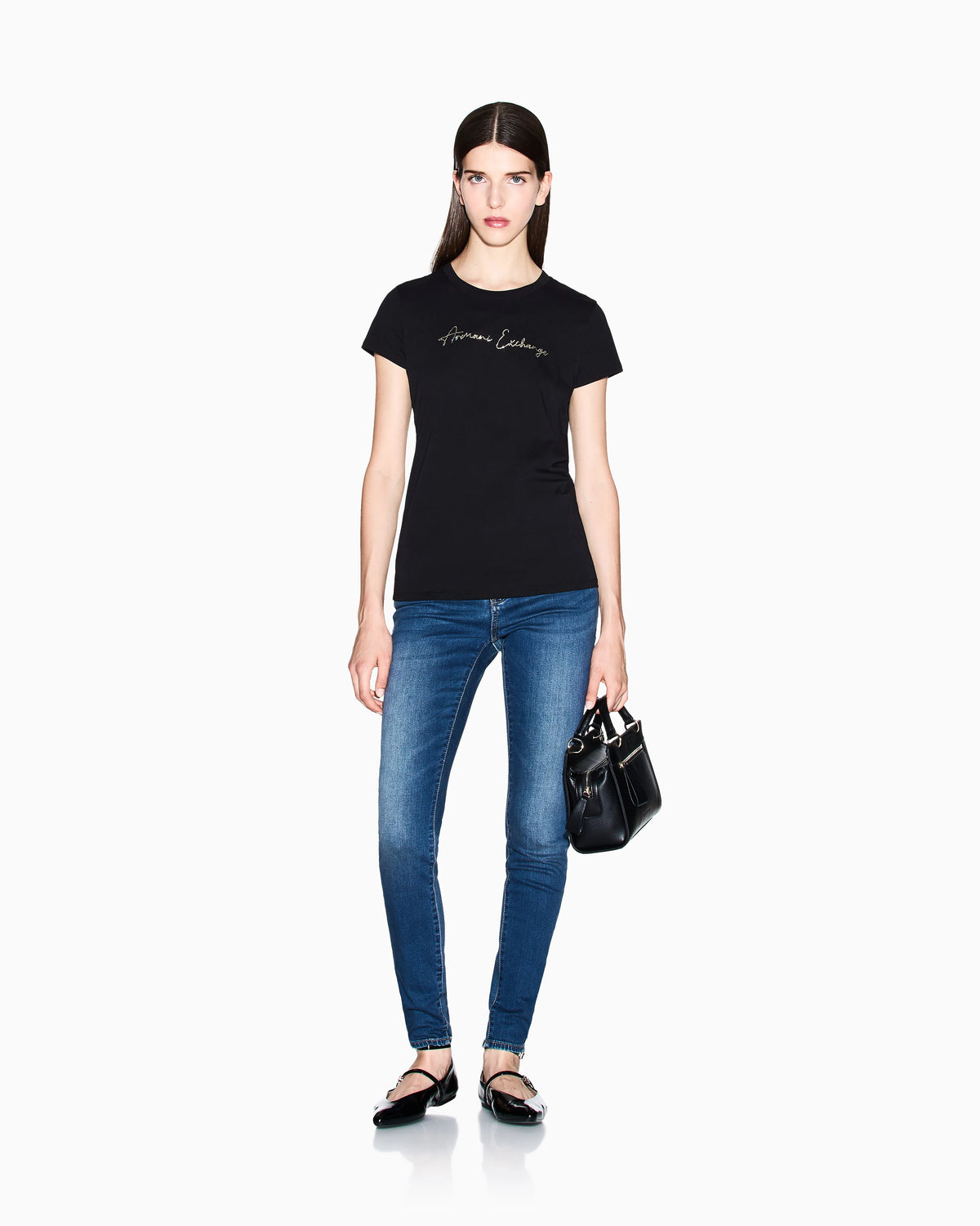 Slim-fit cotton jersey t-shirt with script logo Essential