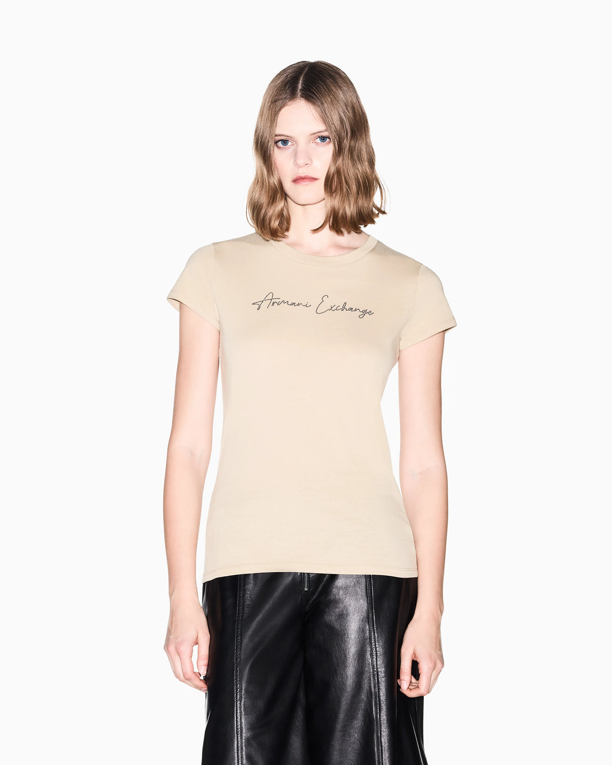 Slim-fit cotton jersey t-shirt with script logo Essential