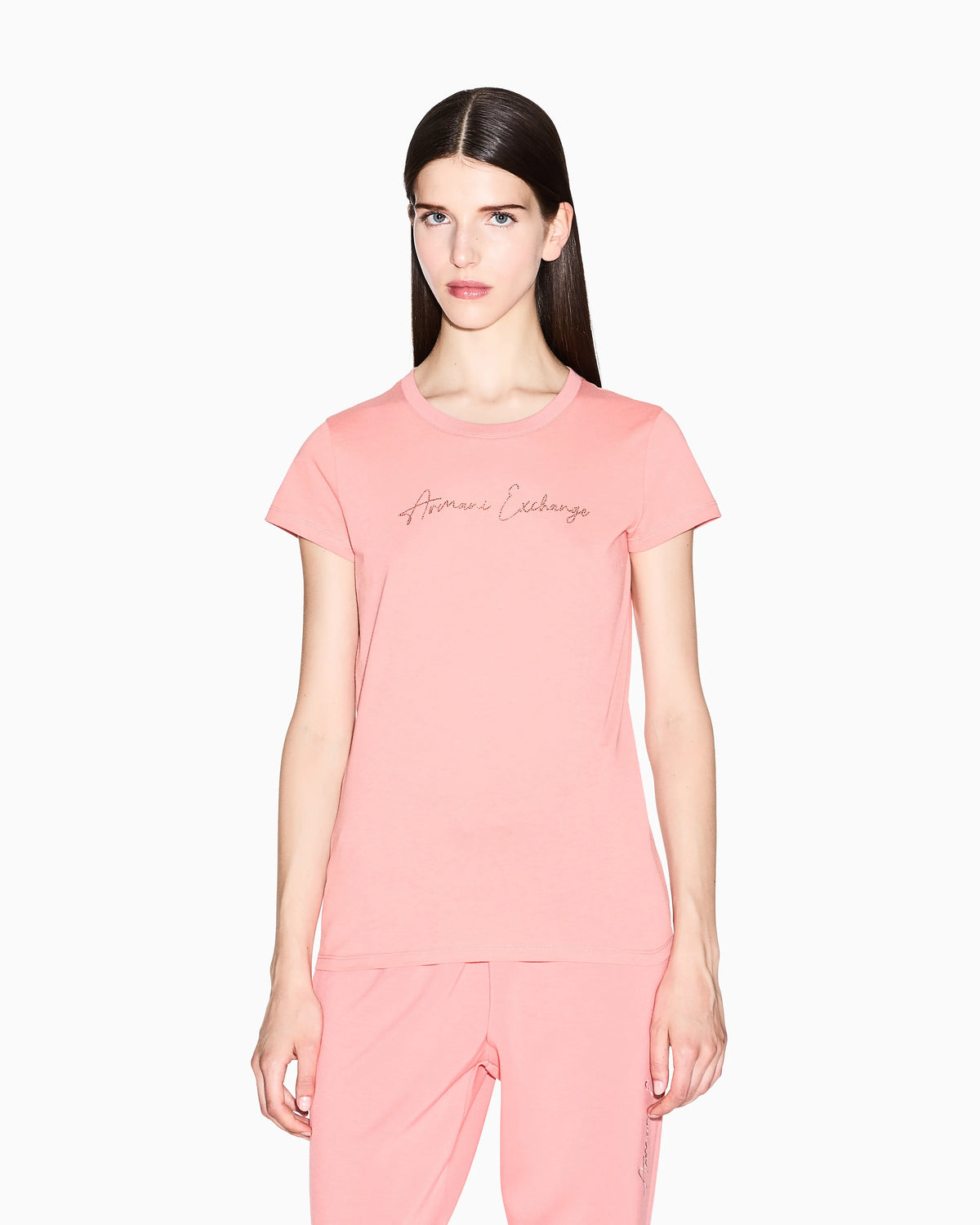 Slim-fit cotton jersey t-shirt with script logo Essential
