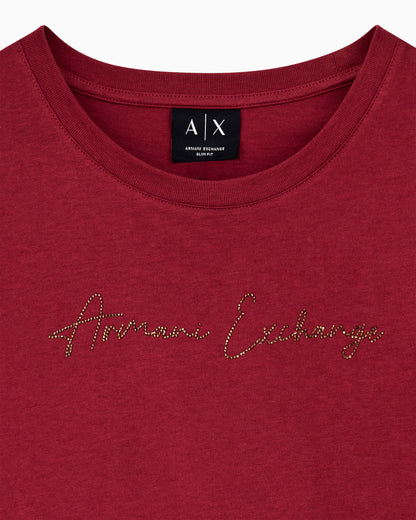 Slim-fit cotton jersey t-shirt with script logo Essential
