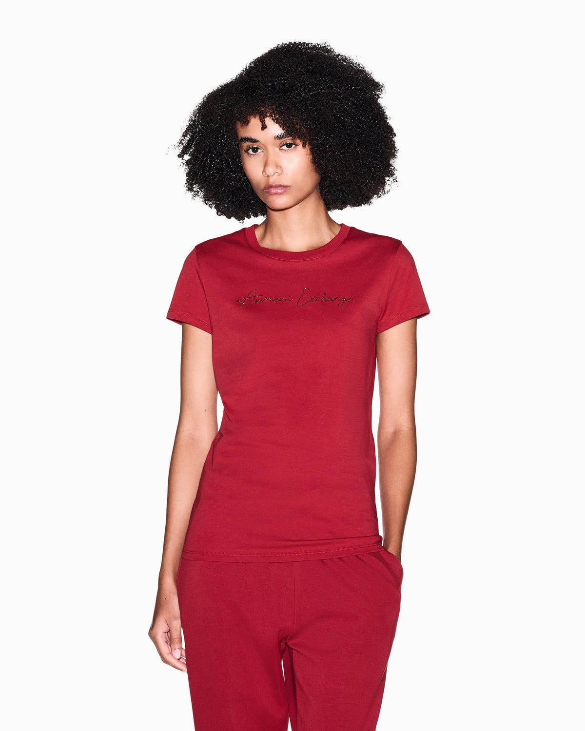 Slim-fit cotton jersey t-shirt with script logo Essential