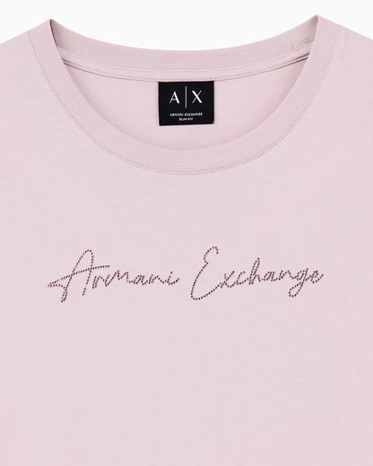 Slim-fit cotton jersey t-shirt with script logo Essential