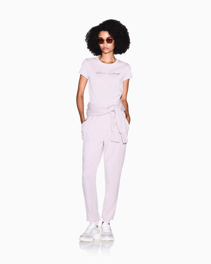 Slim-fit cotton jersey t-shirt with script logo Essential