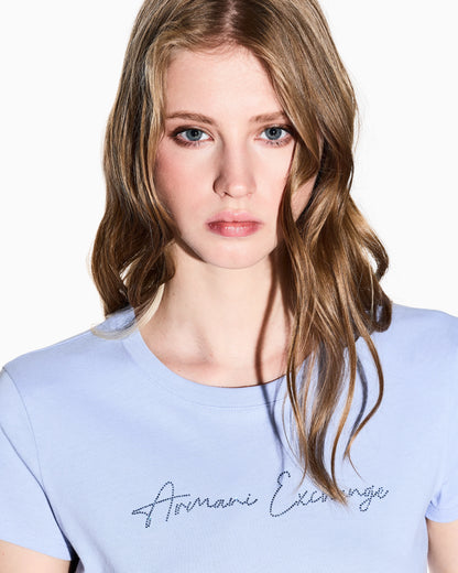 Slim-fit cotton jersey t-shirt with script logo Essential