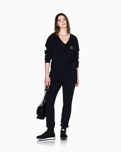 Cropped V-neck sweatshirt