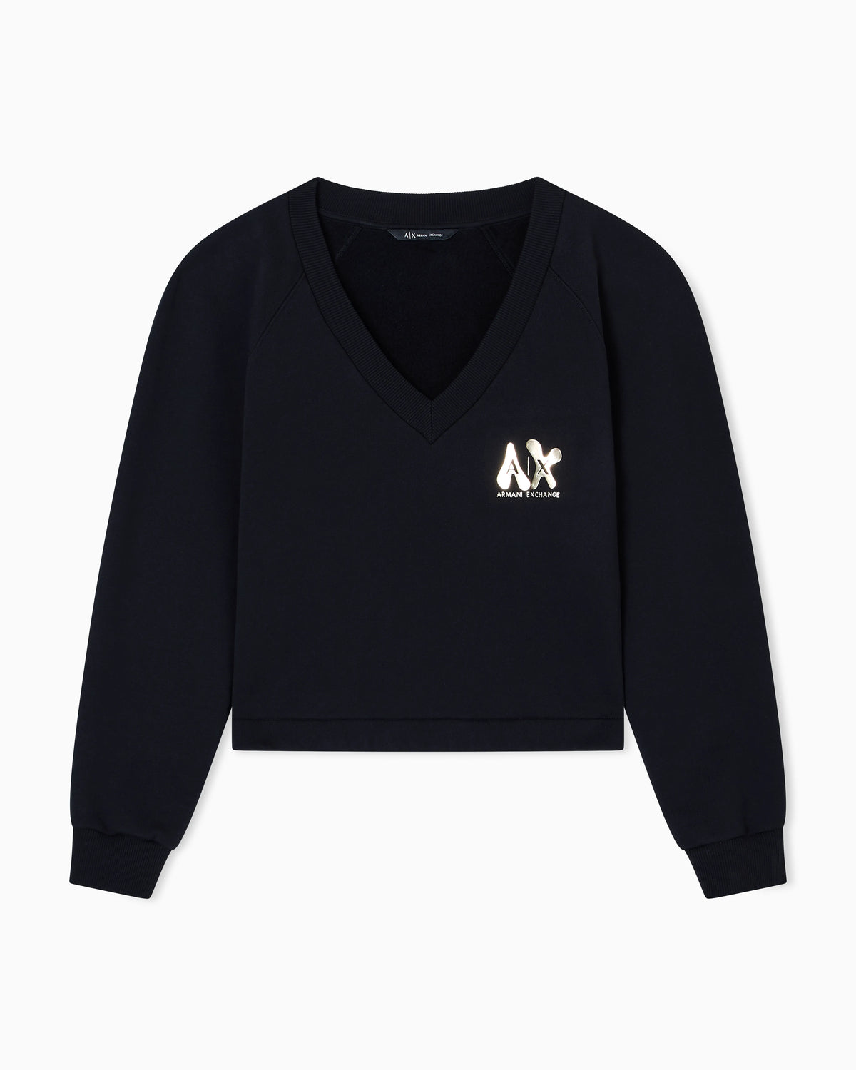 Cropped V-neck sweatshirt