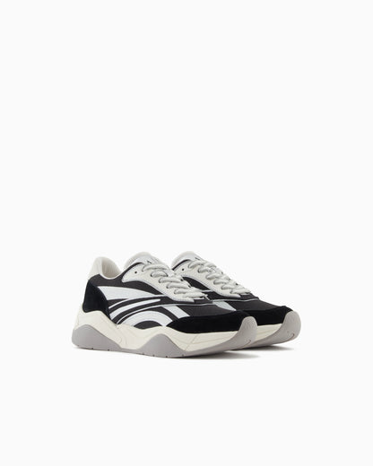 Leather sneakers with contrasting inserts