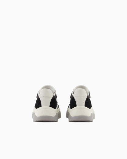 Leather sneakers with contrasting inserts