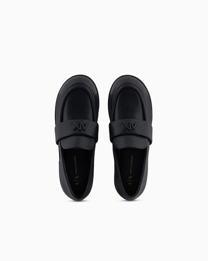 Textured material loafers