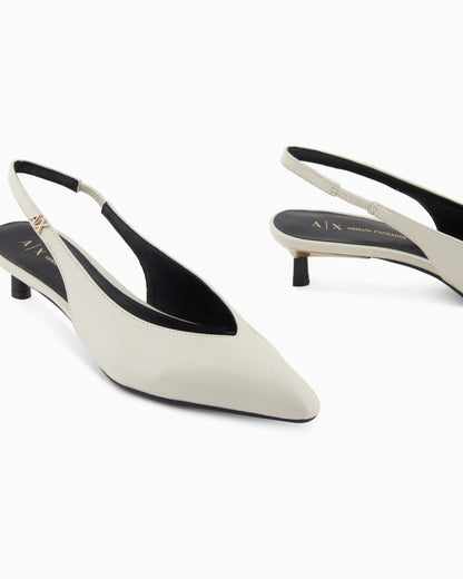 Faux leather slingbacks