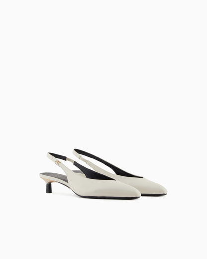 Faux leather slingbacks