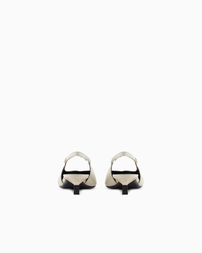 Faux leather slingbacks