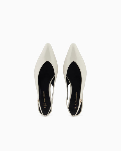 Faux leather slingbacks