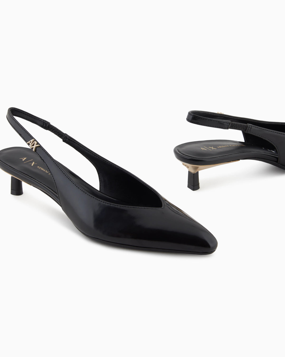 Faux leather slingbacks