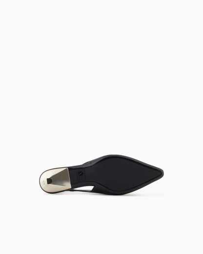 Faux leather slingbacks