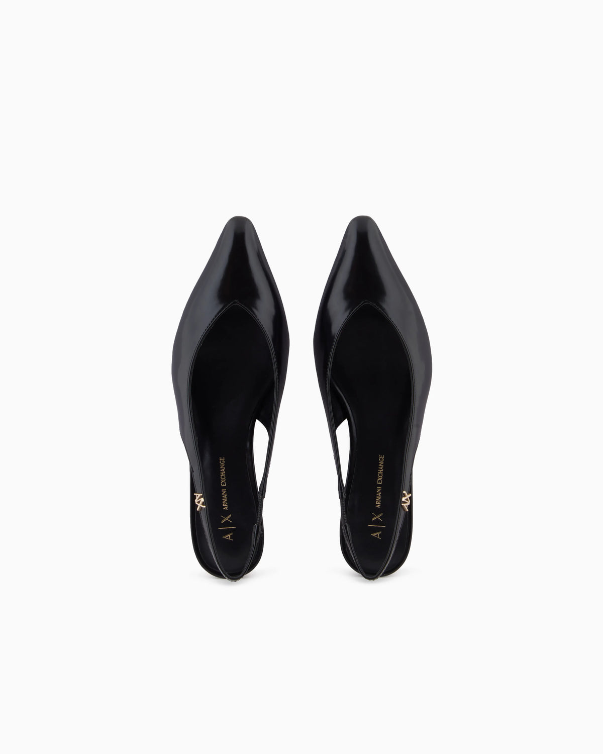 Faux leather slingbacks