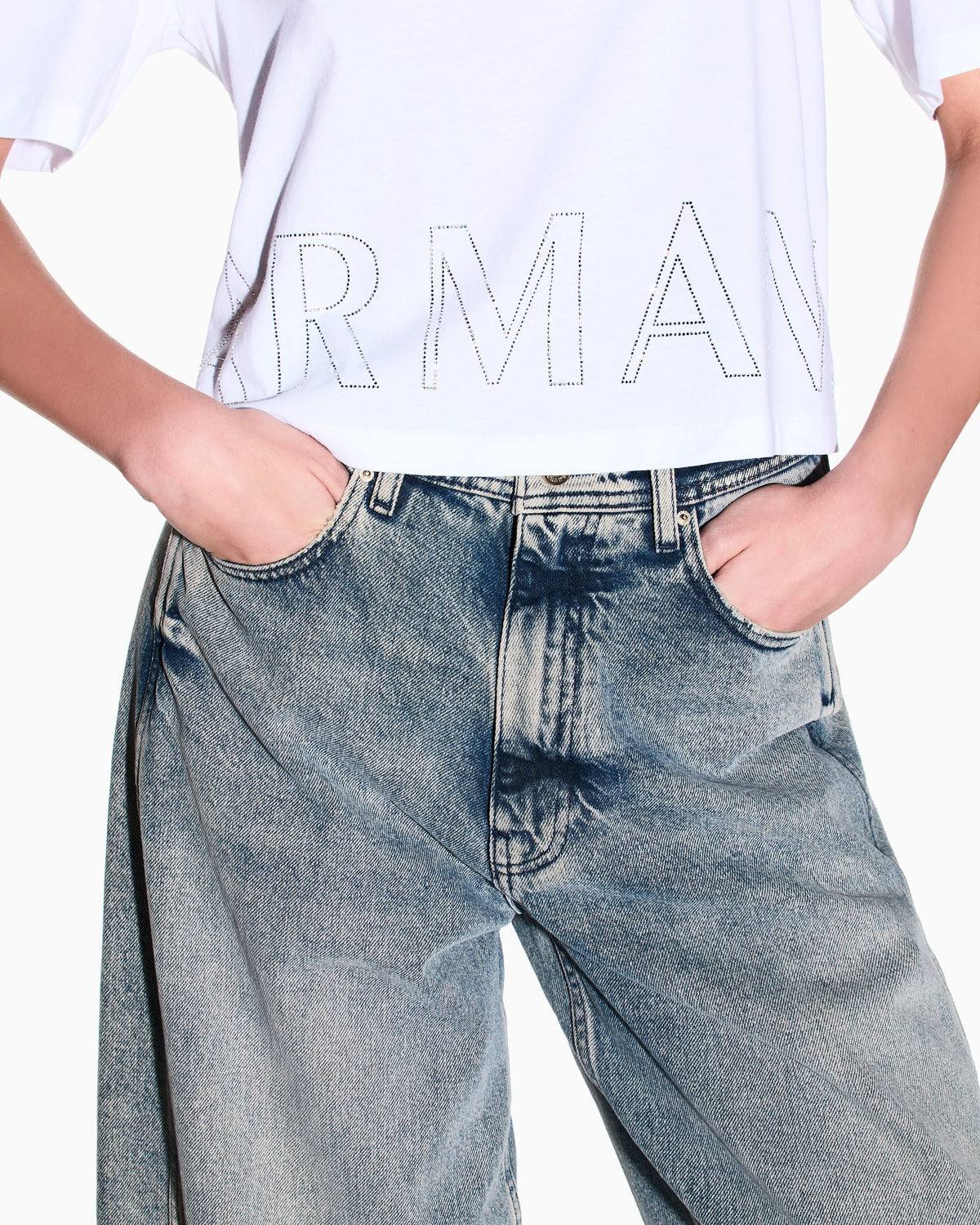Cropped basic T-Shirt in cotton jersey