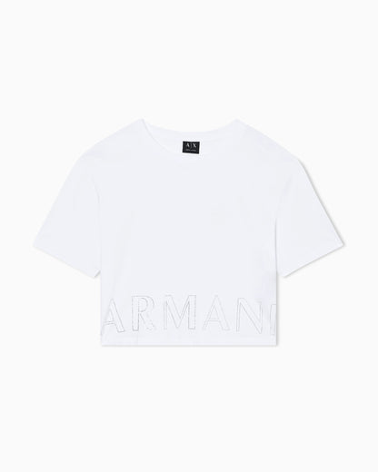 Cropped basic T-Shirt in cotton jersey