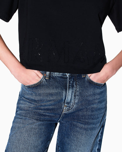 Cropped basic T-Shirt in cotton jersey
