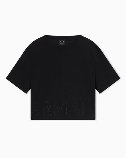 Cropped basic T-Shirt in cotton jersey