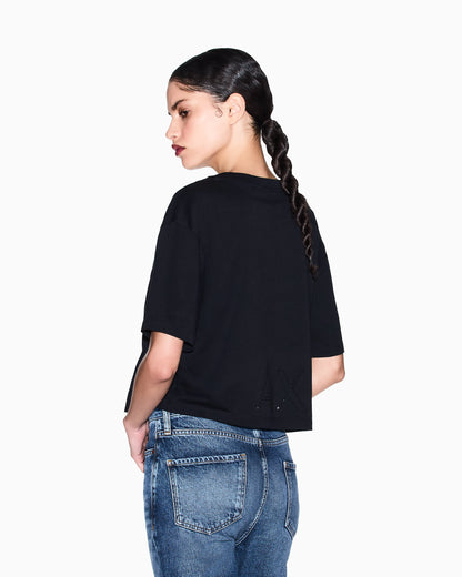 Cropped basic T-Shirt in cotton jersey